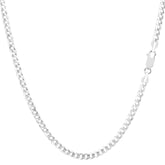 14k White Gold Comfort Curb Chain Necklace, 2.7mm fine designer jewelry for men and women